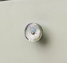 Peacock Feather Flat Glass Drawer Knob