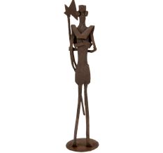Elongated Brass Warrior Figure