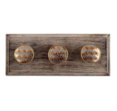 Silver Round Metal and Wooden Hooks