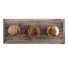 Golden Round Metal and Wooden Hooks