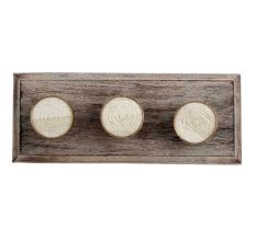 Cream Round Rose Bone and Metal Wooden Hooks