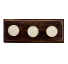 Round Cream Flower Metal and Bone Wooden Hooks