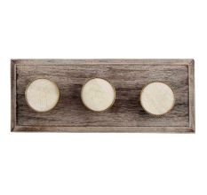 Round Cream Flower Metal and Bone Wooden Hooks