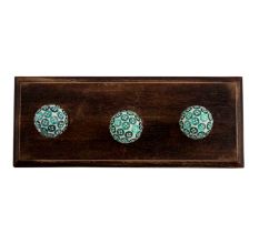 Green Button Wooden Hooks