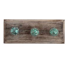 Green Button Wooden Hooks