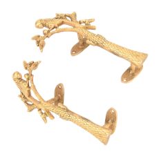 Golden Bronze Parrot On Tree Door Handle