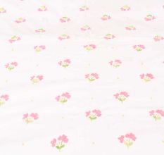 White Cotton Duvet Cover With Pink Floral Hand Embroidery +2 Pillow Covers.