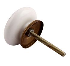 Golden Ornamental Flower Flat Ceramic Cabinet Knob