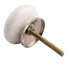 Golden Carnation Flower Flat Ceramic Drawer Knob