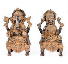Brass Ganesh and Laxmi Statue