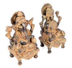 Brass Ganesh and Laxmi Statue
