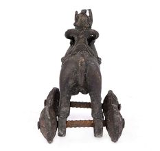 Brass Rider Horse on Wheel