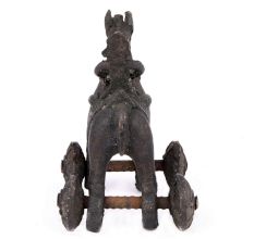 Brass Horse on Wheel Temple Toy