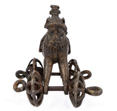 Brass Temple Toy Horse Rider Statue