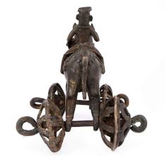 Brass Temple Toy Horse Rider Statue