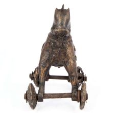 Rustic Brass Horse on Wheel
