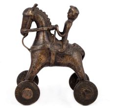 Brass Horse on Wheel