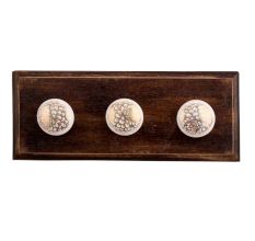 Golden Carnation Flower Flat Ceramic Wooden Hooks