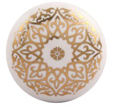 Golden Floral Pattern Flat Ceramic Wine Stopper