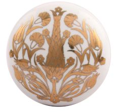 Golden Calla Lily Flower Flat Ceramic Wine Stopper