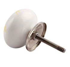 Yellow Running Rein Deer Pattern Ceramic Cabinet Knob