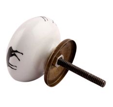 Black Standing Rein Deer Pattern Ceramic Drawer Knob Online