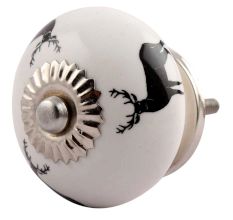 Black Standing Rein Deer Pattern Ceramic Drawer Knob Online