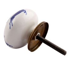 Blue Running Rein Deer Pattern Ceramic Dresser Knob Online