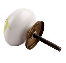 Lime Running Rein Deer Pattern Ceramic Cabinet Knob