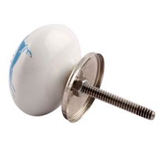 Turquoise Running Rein Deer Pattern Ceramic Dresser Knob Online