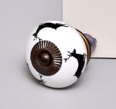 Black Running Rein Deer Pattern Ceramic Dresser Knob Online
