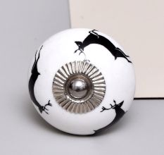 Black Running Rein Deer Pattern Ceramic Dresser Knob Online