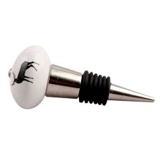 Black Standing Rein Deer Pattern Ceramic Wine Stopper