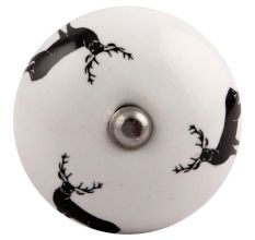 Black Standing Rein Deer Pattern Ceramic Wine Stopper
