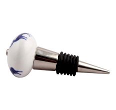 Blue Standing Rein Deer Pattern Ceramic Wine Stopper