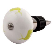 Lime Standing Rein Deer Pattern Ceramic Wine Stopper