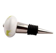 Lime Standing Rein Deer Pattern Ceramic Wine Stopper