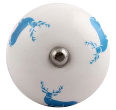 Turquoise Stainding Rein Deer Pattern Ceramic Wine Stopper