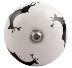 Black Runing Rein Deer Pattern Ceramic Wine Stopper