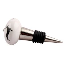 Black Runing Rein Deer Pattern Ceramic Wine Stopper