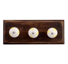 Yellow Standing Rein Deer Pattern Ceramic Wooden Hooks