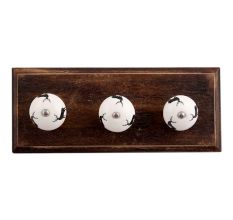 Black Standing Rein Deer Pattern Ceramic Wooden Hooks