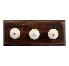 Lime Running Rein Deer Pattern Ceramic Wooden Hooks