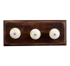 Lime Standing Rein Deer Pattern Ceramic Wooden Hooks