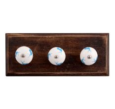 Turquoise Standing Rein Deer Pattern Ceramic Wooden Hooks