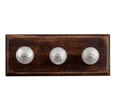 Silver Ceramic Wooden Hooks