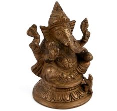 Hindu God Ganesha Small Brass Statue