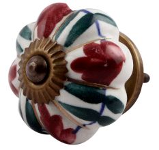 Maroon Big Melon Ceramic Cabinet Knob