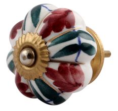 Maroon Big Melon Ceramic Cabinet Knob