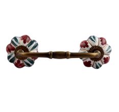Maroon Big Melon Ceramic Bridge Handle